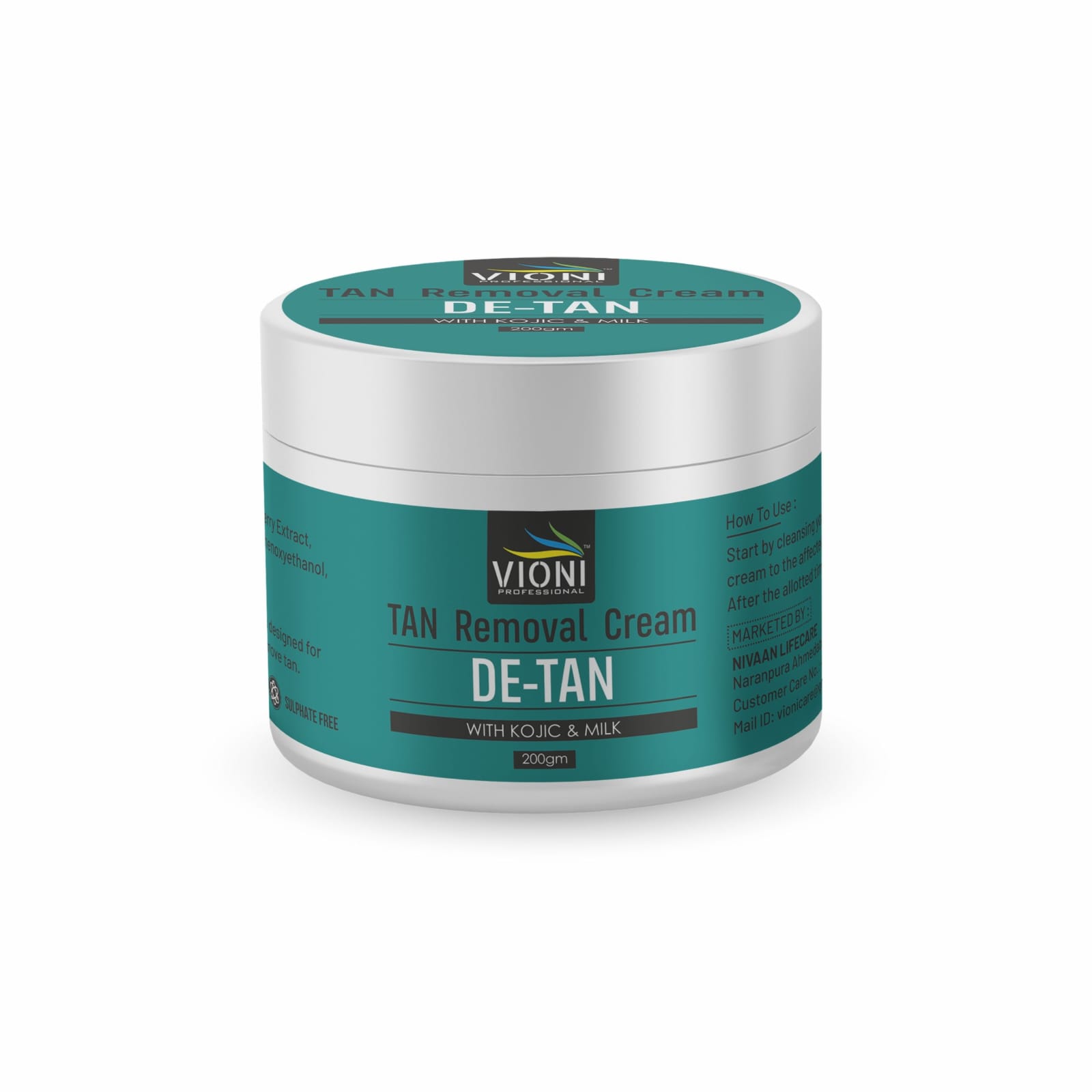 WhatsApp Image 2026-04-06 at 11.19.09 AM VIONI De-Tan Cream with Kojic Acid & Milk β Tan Removal & Skin Brightening (200gm) - Image 1